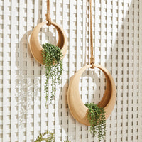 Design Shop Jayla Bamboo Hanging Baskets, Set Of 2