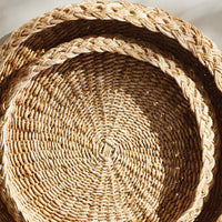Design Shop Abaca French Braided Round Trays, Set Of 2