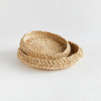 Design Shop Abaca French Braided Round Trays, Set Of 2