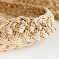 Design Shop Abaca French Braided Round Trays, Set Of 2