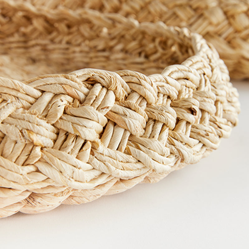 Design Shop Abaca French Braided Round Trays, Set Of 2