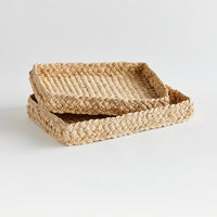 Design Shop Abaca French Braided Square Trays, Set Of 2
