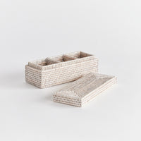 Design Shop Burma Rattan 3-Compartment Lidded Box