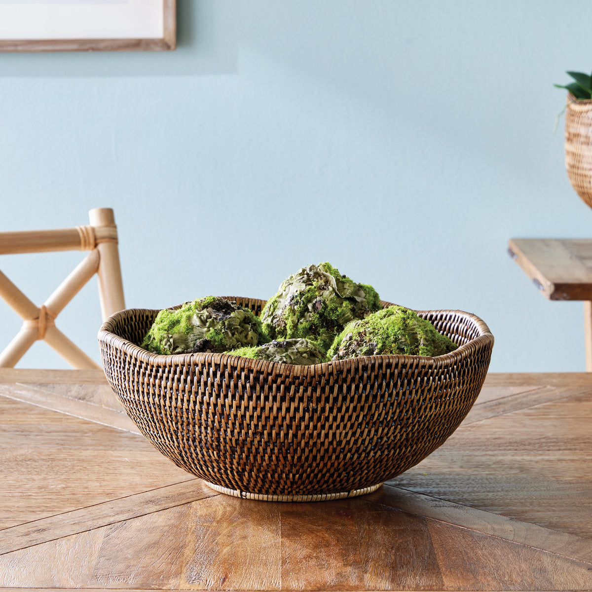 Design Shop Burma Rattan Scalloped Edge Bowl