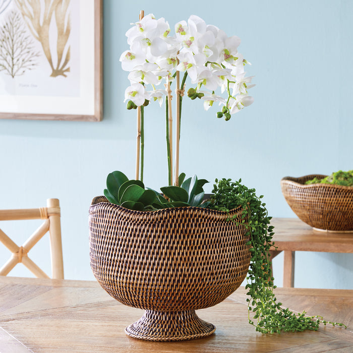 Design Shop Burma Rattan  Footed Cachepot
