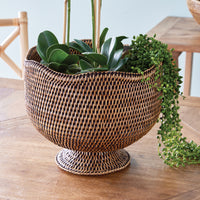 Design Shop Burma Rattan  Footed Cachepot