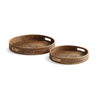 Design Shop Burma Rattan Round Ottoman Trays Small, Set Of 2