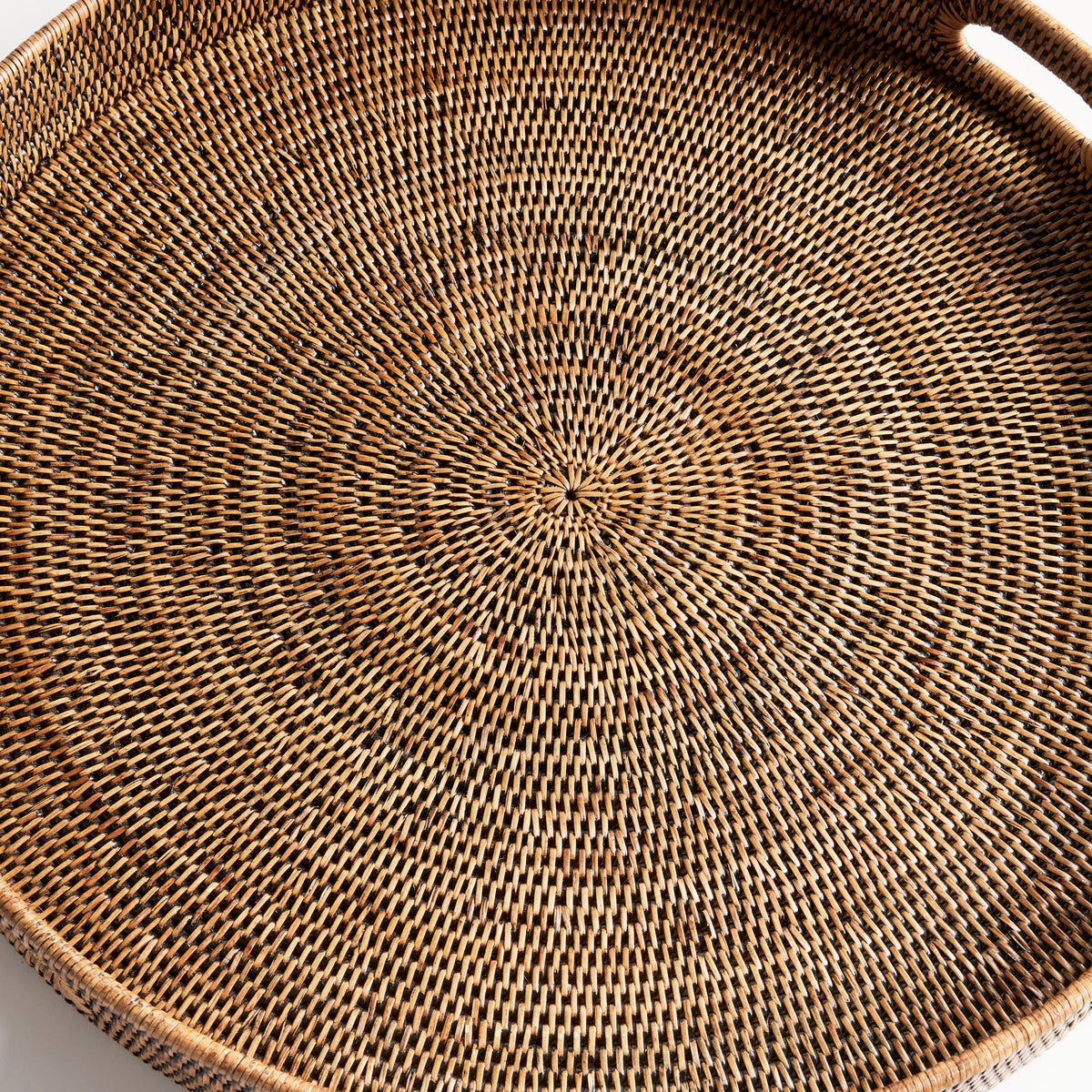 Design Shop Burma Rattan Round Ottoman Trays Large, Set Of 2