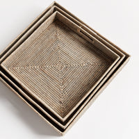 Design Shop Burma Rattan Ottoman Trays, Set Of 3