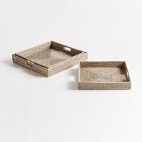 Design Shop Burma Rattan Ottoman Trays, Set Of 3