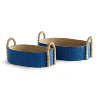 Design Shop Tiana Seagrass Short Oval Baskets, Set Of 2