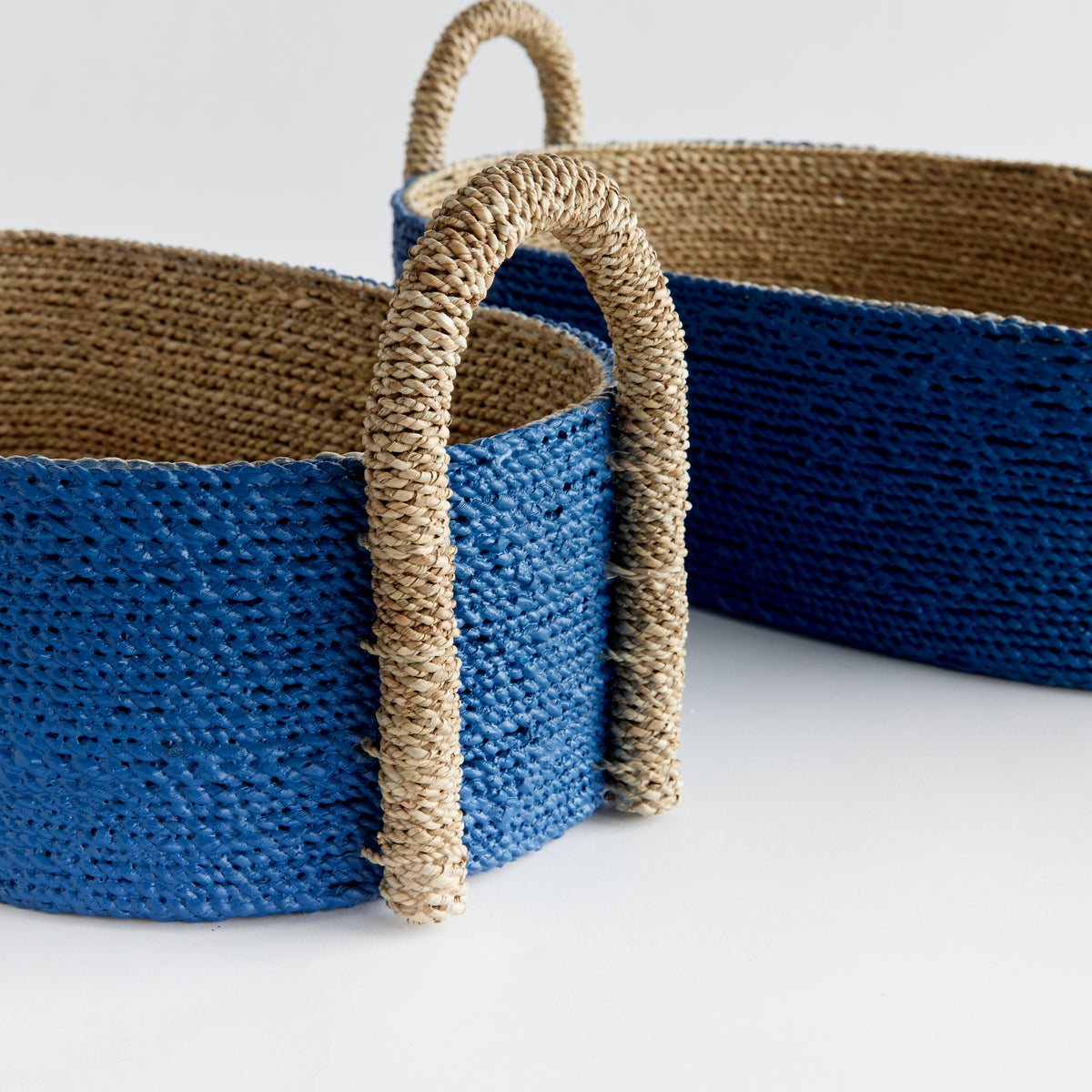 Design Shop Tiana Seagrass Short Oval Baskets, Set Of 2