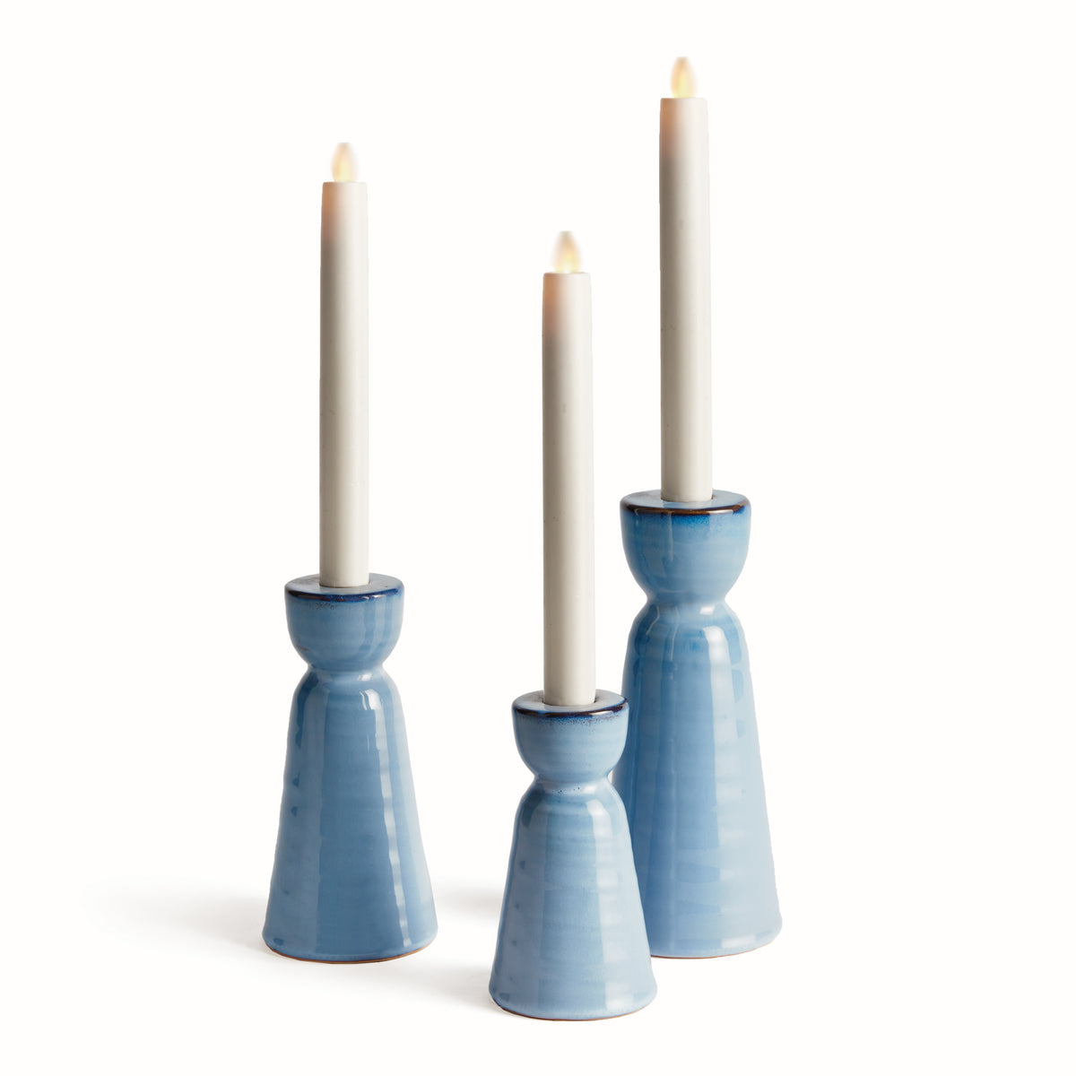 Design Shop Libbey Taper Holders, Set Of 3