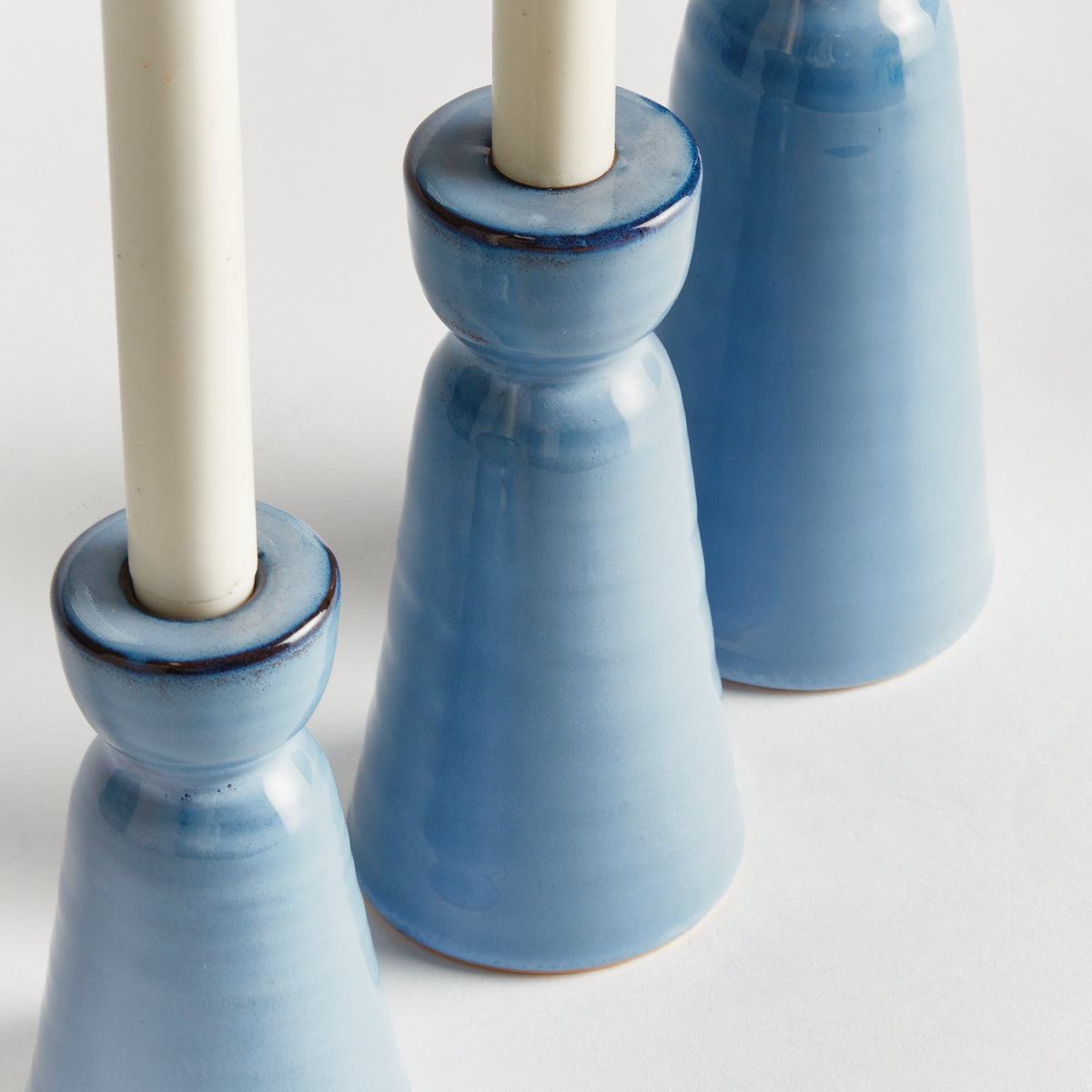 Design Shop Libbey Taper Holders, Set Of 3