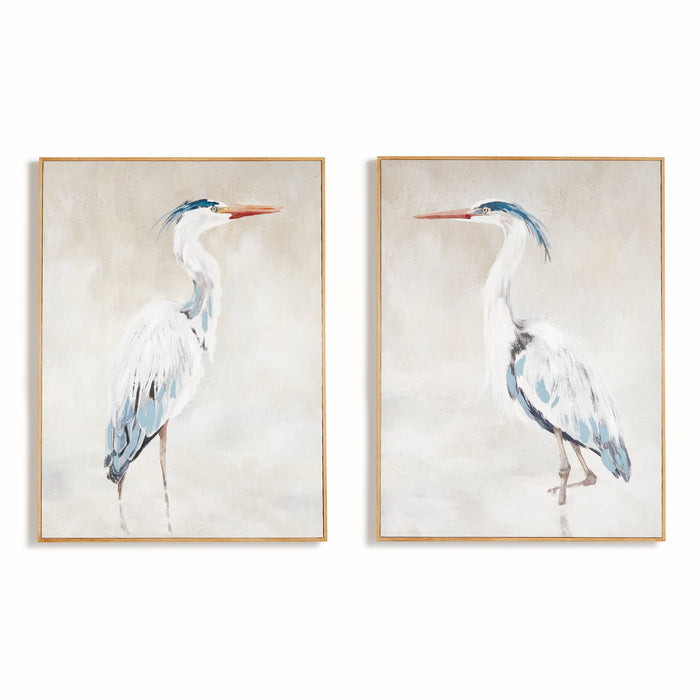 Design Shop Heron Pair Hand-Embellished Giclees, Set Of 2