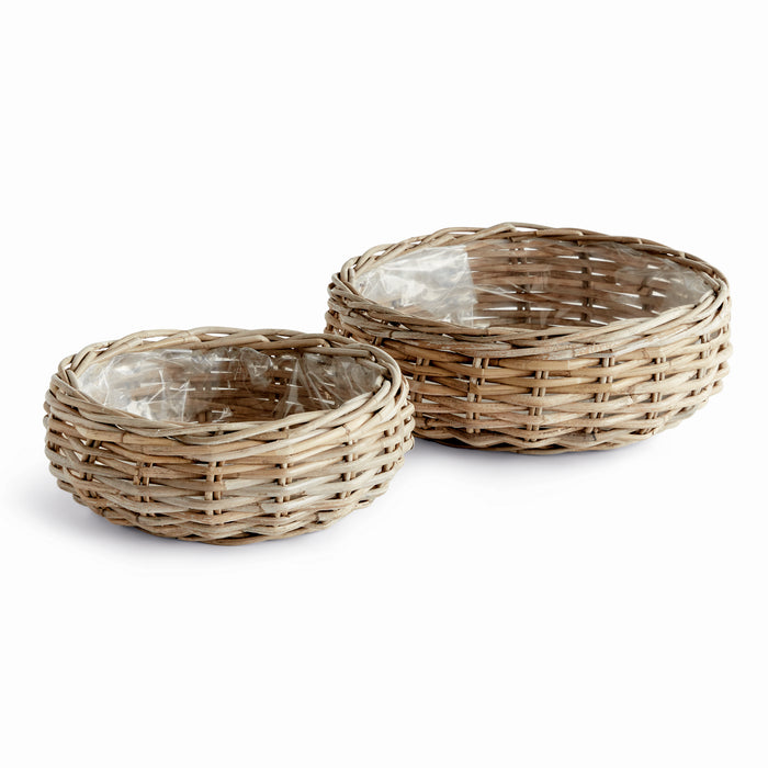 Design Shop Normandy Low Basket Planters, Set Of 2