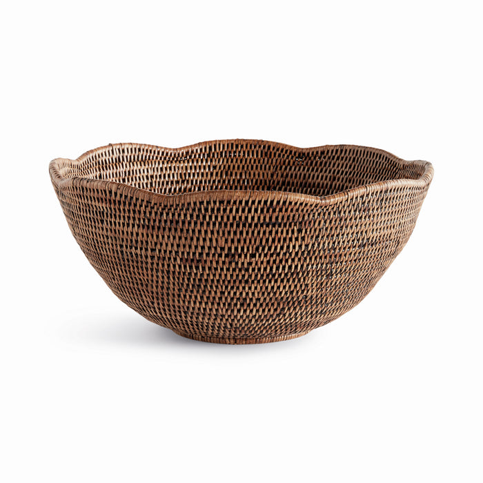 Design Shop Burma Rattan Scalloped Edge Bowl Large