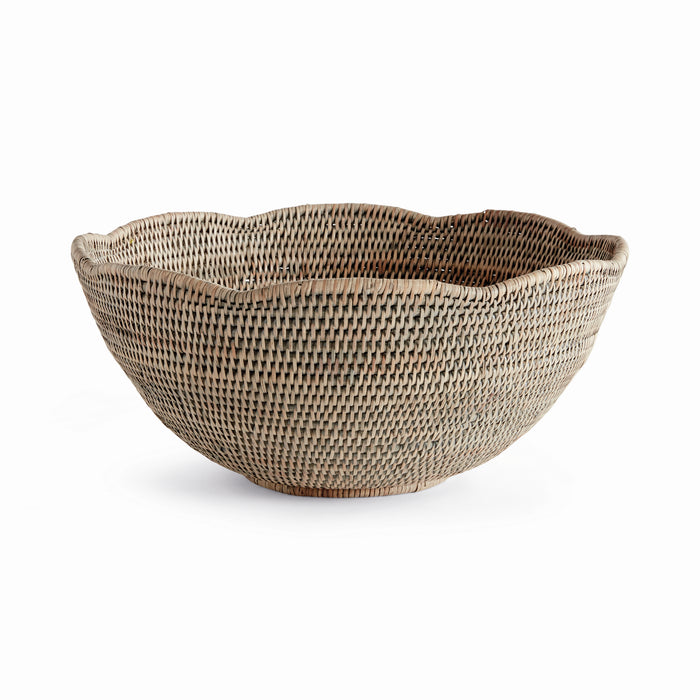 Design Shop Burma Rattan Scalloped Edge Bowl Large