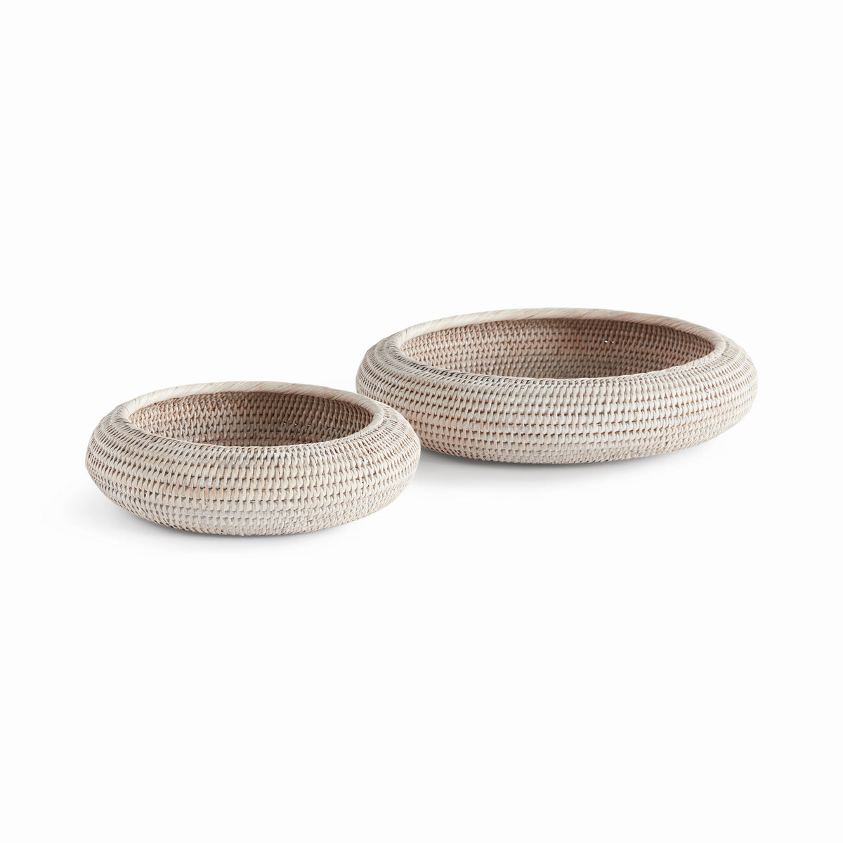 Design Shop Burma Rattan Shallow Display Bowls, Set Of 2