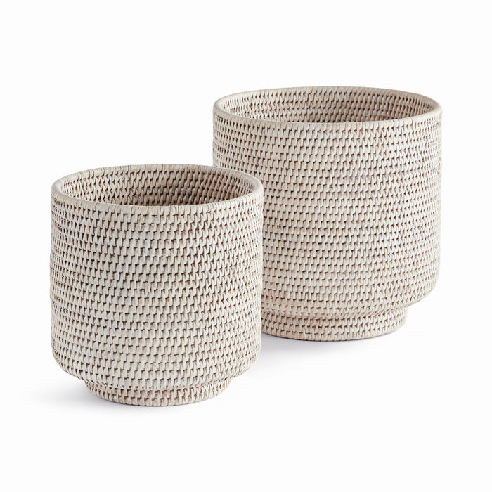 Design Shop Burma Rattan Cachepots Large, Set Of 2
