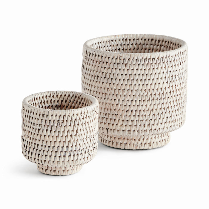 Design Shop Burma Rattan Cachepots Small, Set Of 2