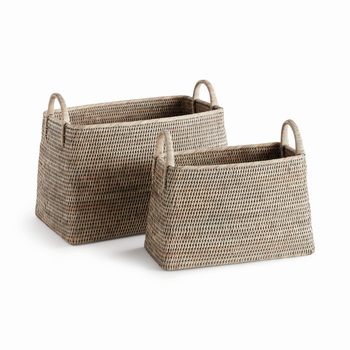 Design Shop Burma Rattan Narrow Magazine Basket, Set Of 2
