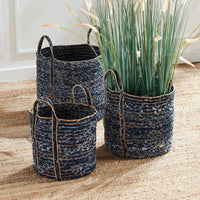 Design Shop Denim Round Baskets, Set Of 3
