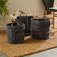 Design Shop Denim Round Baskets, Set Of 3