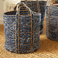 Design Shop Denim Round Baskets, Set Of 3