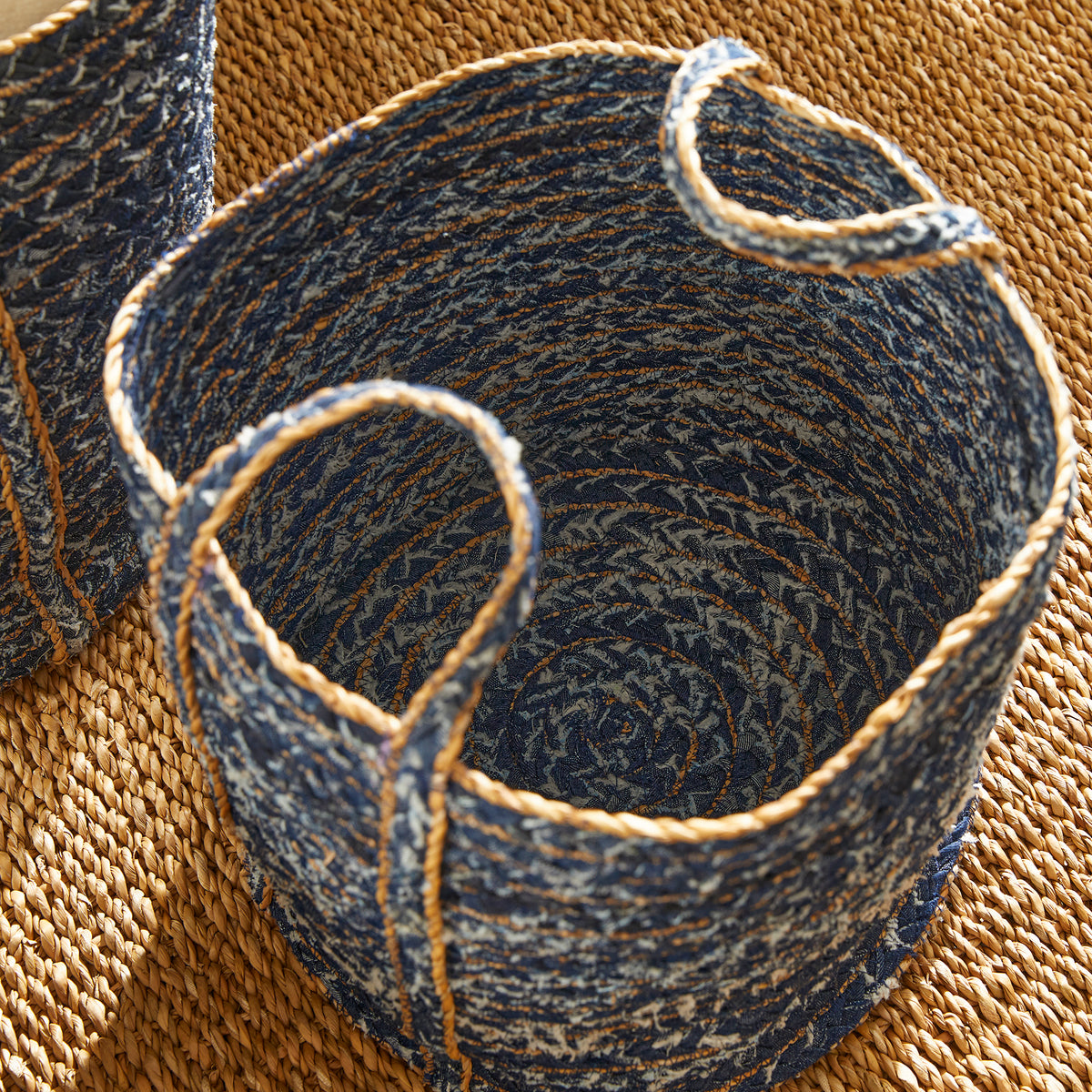 Design Shop Denim Round Baskets, Set Of 3