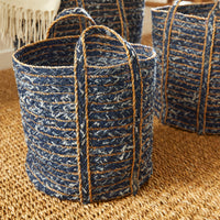Design Shop Denim Round Baskets, Set Of 3