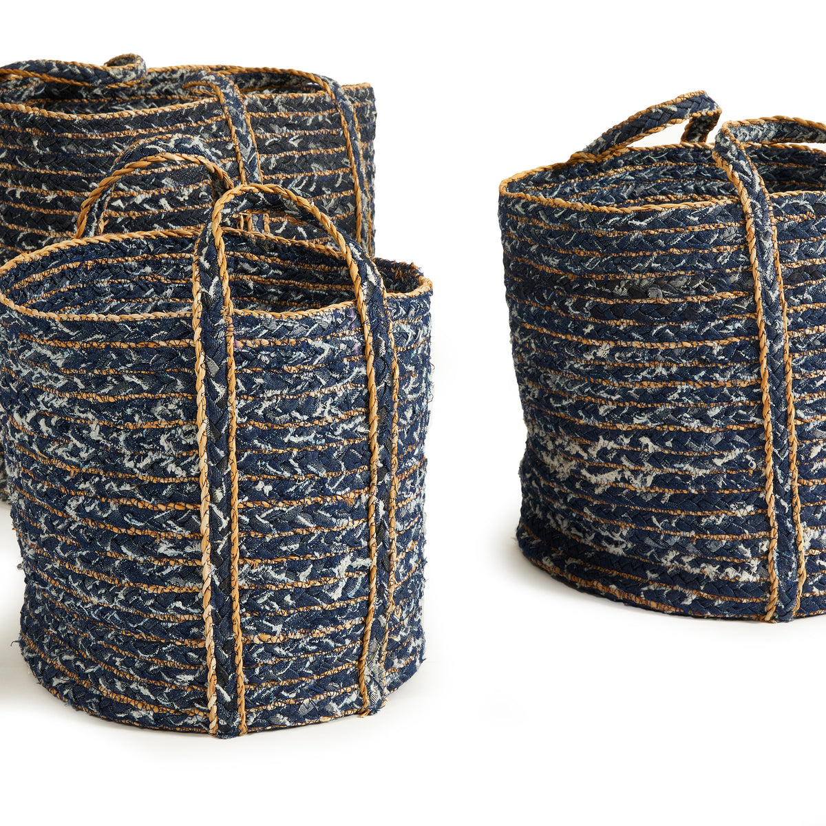 Design Shop Denim Round Baskets, Set Of 3