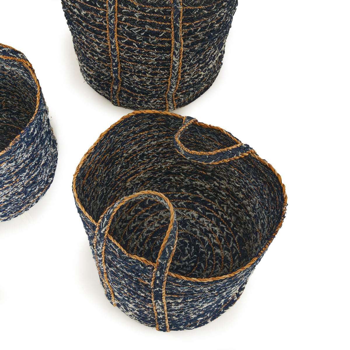 Design Shop Denim Round Baskets, Set Of 3