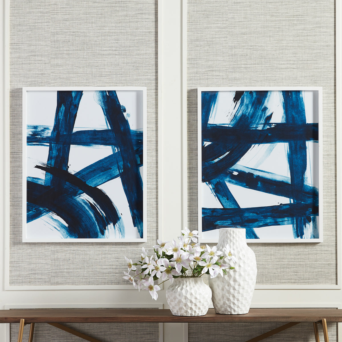 Design Shop Indigo Abstracts, Set Of 2