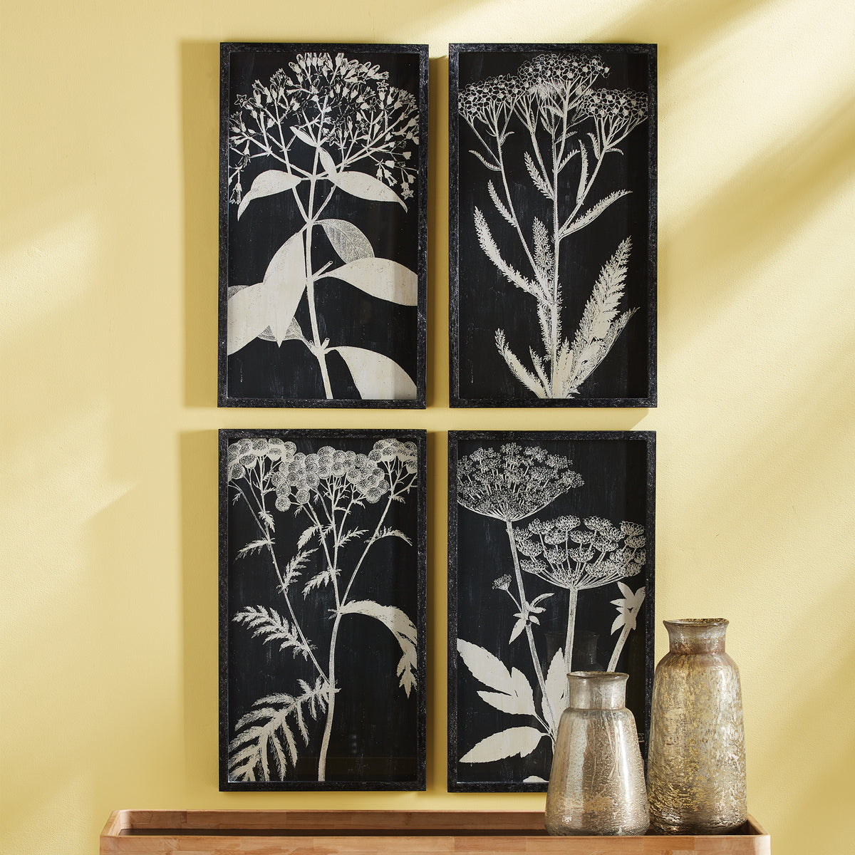 Design Shop Monochrome Queen Anne'S Lace Prints, Set Of 4