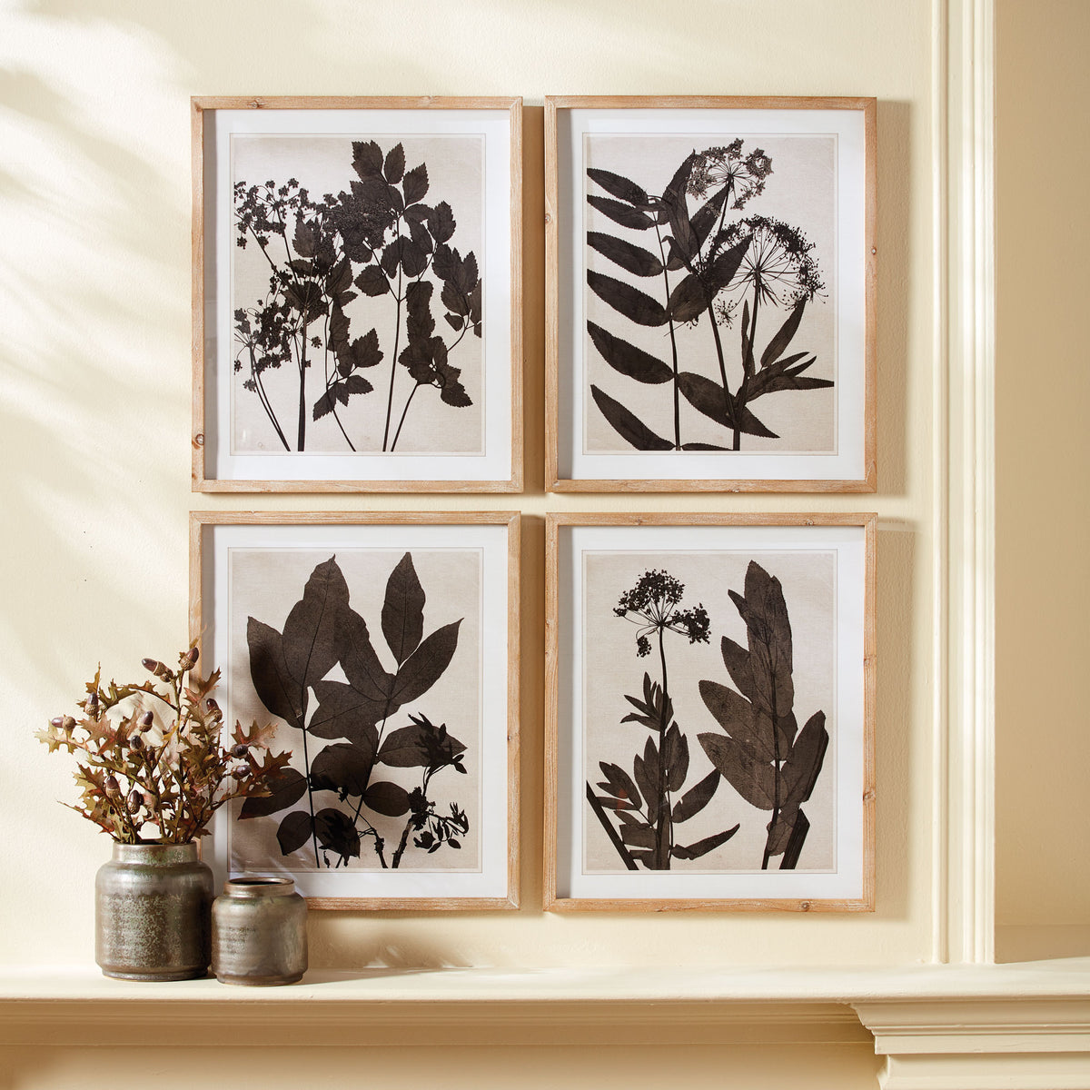 Design Shop Pressed Foliage Prints, Set Of 4