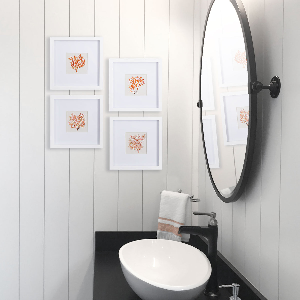 Design Shop Branch Coral Petite Prints, Set Of 4