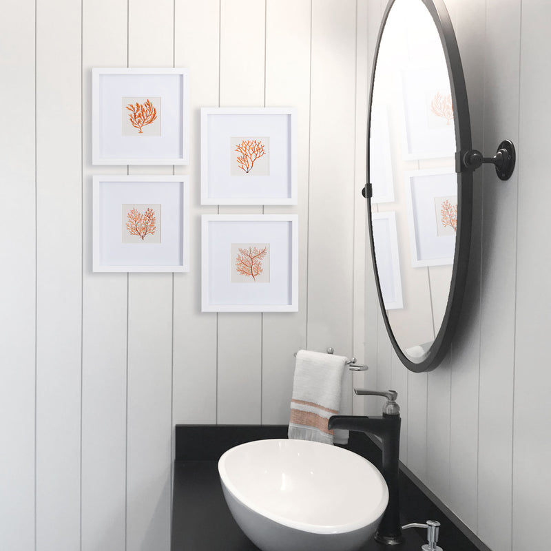 Design Shop Branch Coral Petite Prints, Set Of 4