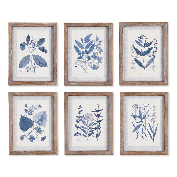 Design Shop Blue Leaf Petite Prints, Set Of 6