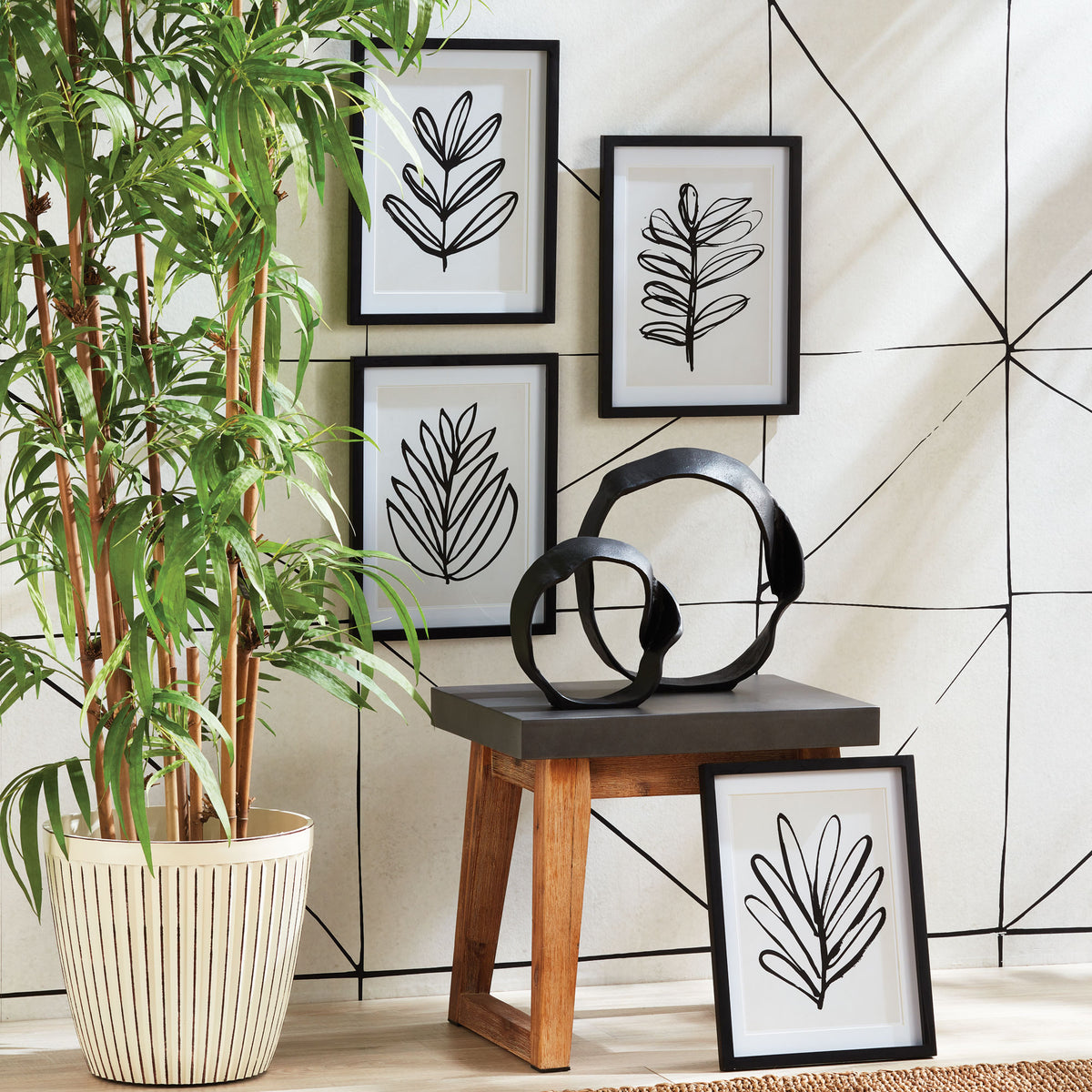 Design Shop Sketched Leaf Prints, Set Of 4