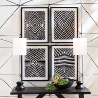 Design Shop Achromatic Geometric Prints, Set Of 4