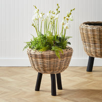 Design Shop Woven Rattan Dry Basket Plant Riser 17"