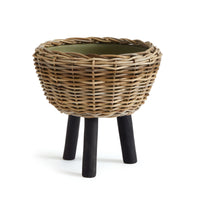Design Shop Woven Rattan Dry Basket Plant Riser 17"