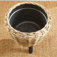 Design Shop Woven Rattan Dry Basket Plant Riser 21.25"