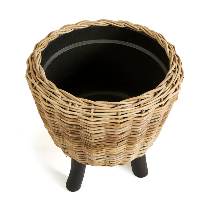 Design Shop Woven Rattan Dry Basket Plant Riser 21.25"
