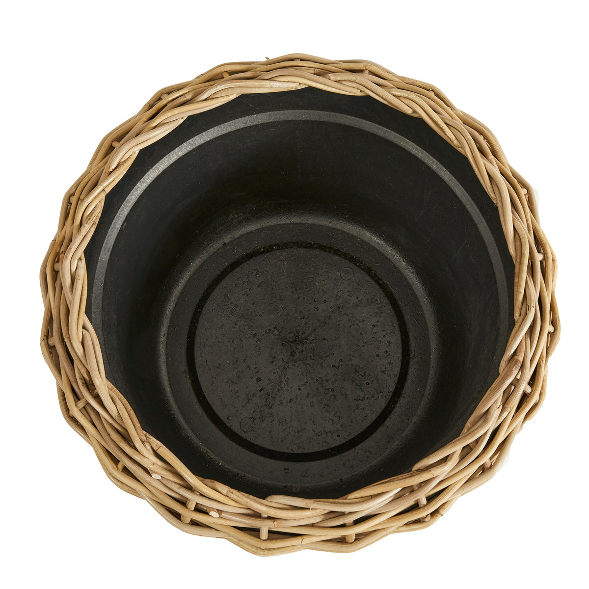 Design Shop Woven Rattan Dry Basket Plant Riser 21.25"