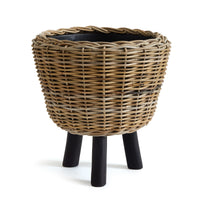 Design Shop Woven Rattan Dry Basket Plant Riser 21.25"