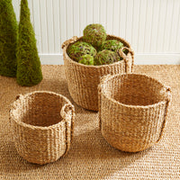 Design Shop Seagrass Round Drum Baskets, Set Of 3