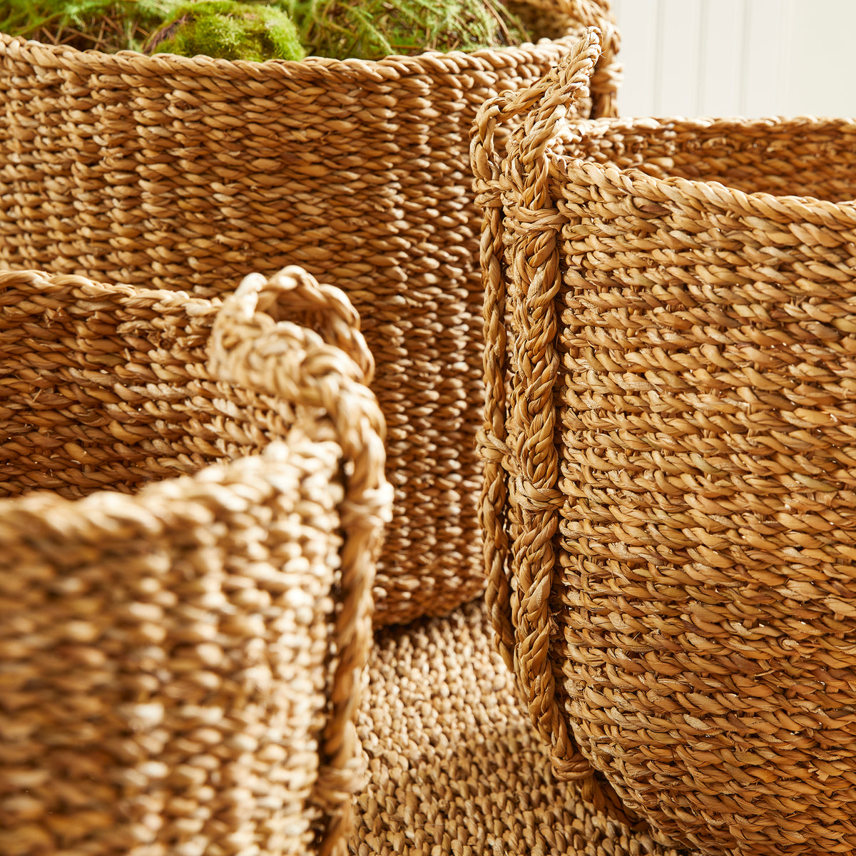 Design Shop Seagrass Round Drum Baskets, Set Of 3