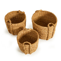 Design Shop Seagrass Round Drum Baskets, Set Of 3
